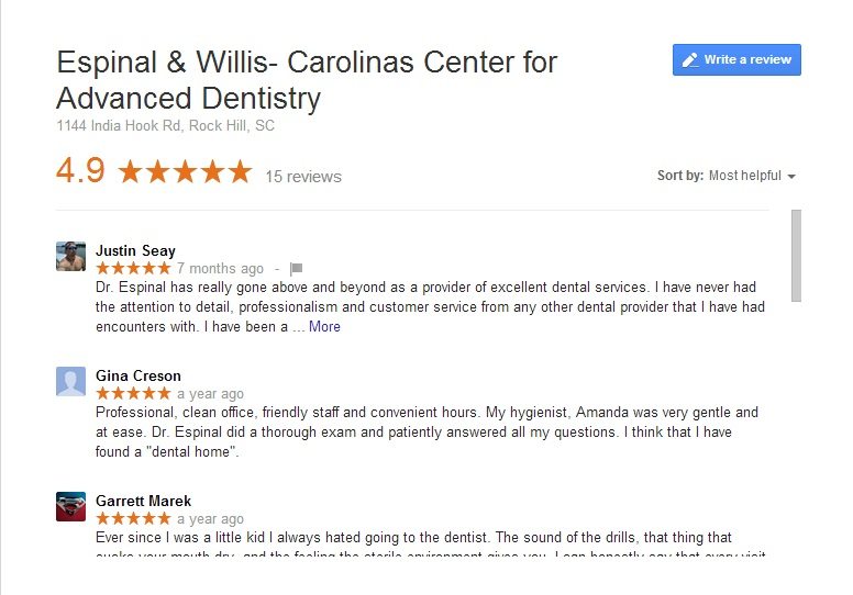 Patient Testimonials & Reviews - Espinal & Willis - Rock Hill Cosmetic Dentistry