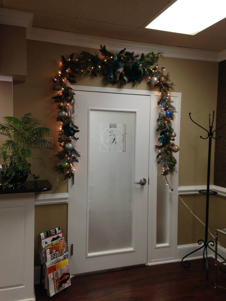 Christmas decorations at our Rock Hill dental office